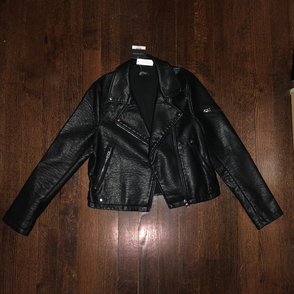 Topshop Leather Biker Jacket